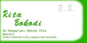 rita bokodi business card